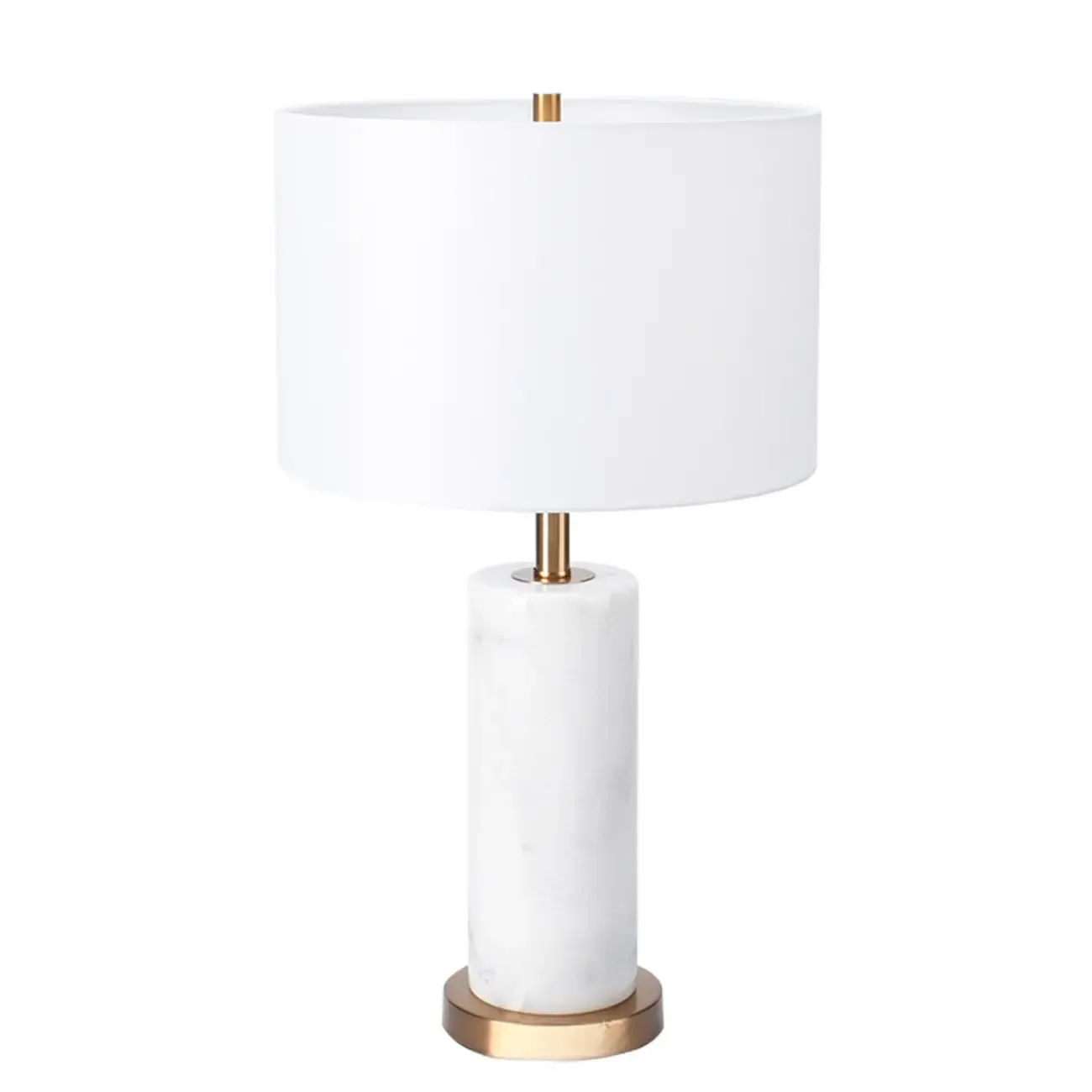 Modern Stone Table Lamp with Fabric Shade, LED Compatible