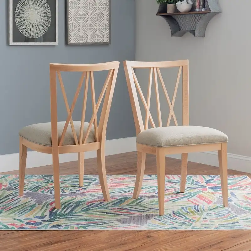 Dining Side Chair with Padded Seat – Set of 2