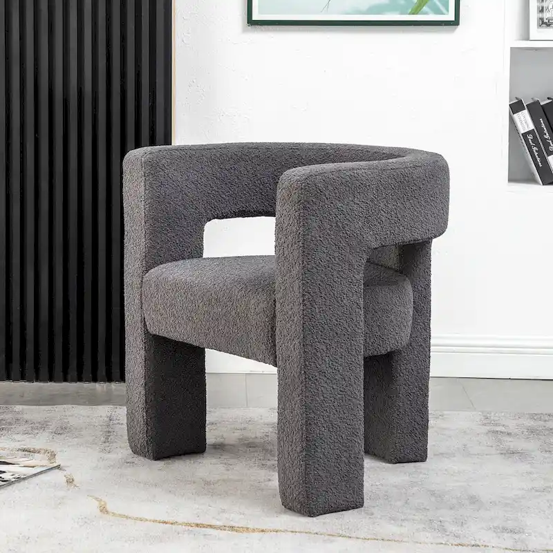 28 Wide Boucle Upholstered Square Armchair