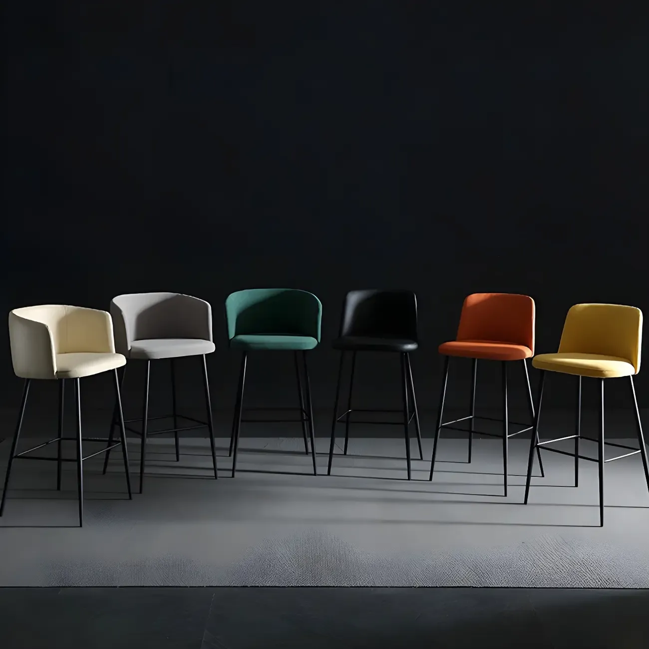 Bucket Faux Leather Wingback Counter Height Bar Stools