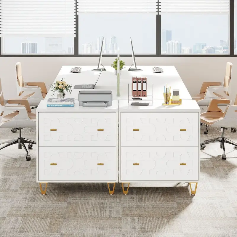 2-Drawer Filing Cabinet with White Finish