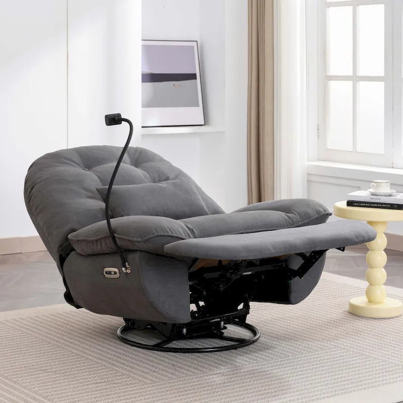 Power Swivel Recliner With USB Charger and Bluetooth Music Player