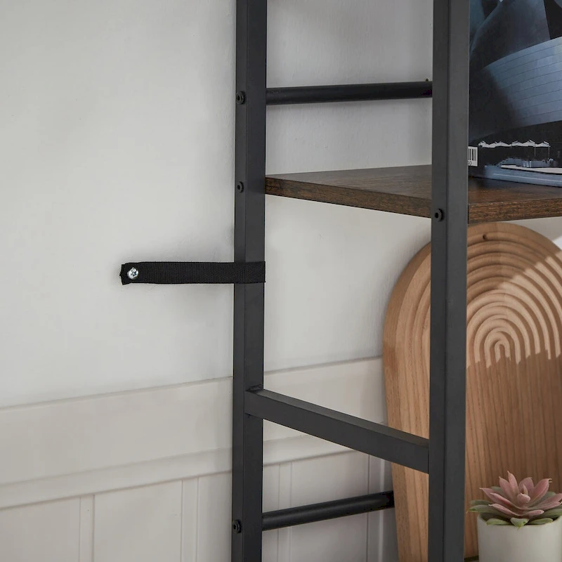 Triple Wide 5-shelf Bookshelves Industrial Retro Wooden Style Home and Office Large Open Bookshelves