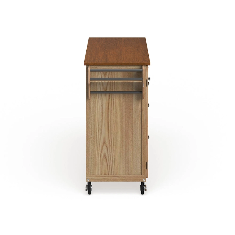 Copper Grove Puff Island Natural Finish 4-drawer Kitchen Cart