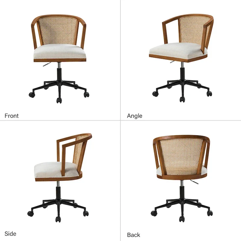 Modern Rattan Swivel Height Adjustment Office Chair