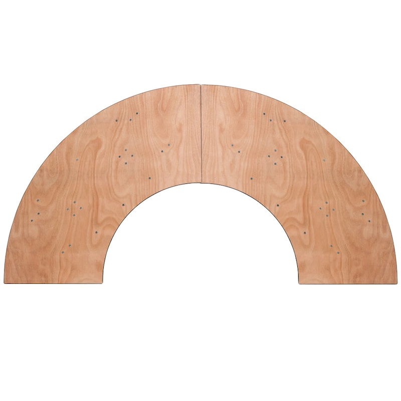 4-foot Serpentine Wood Folding Banquet Table - 24W x 48D x 30.25H - 24W x 48D x 30.25H