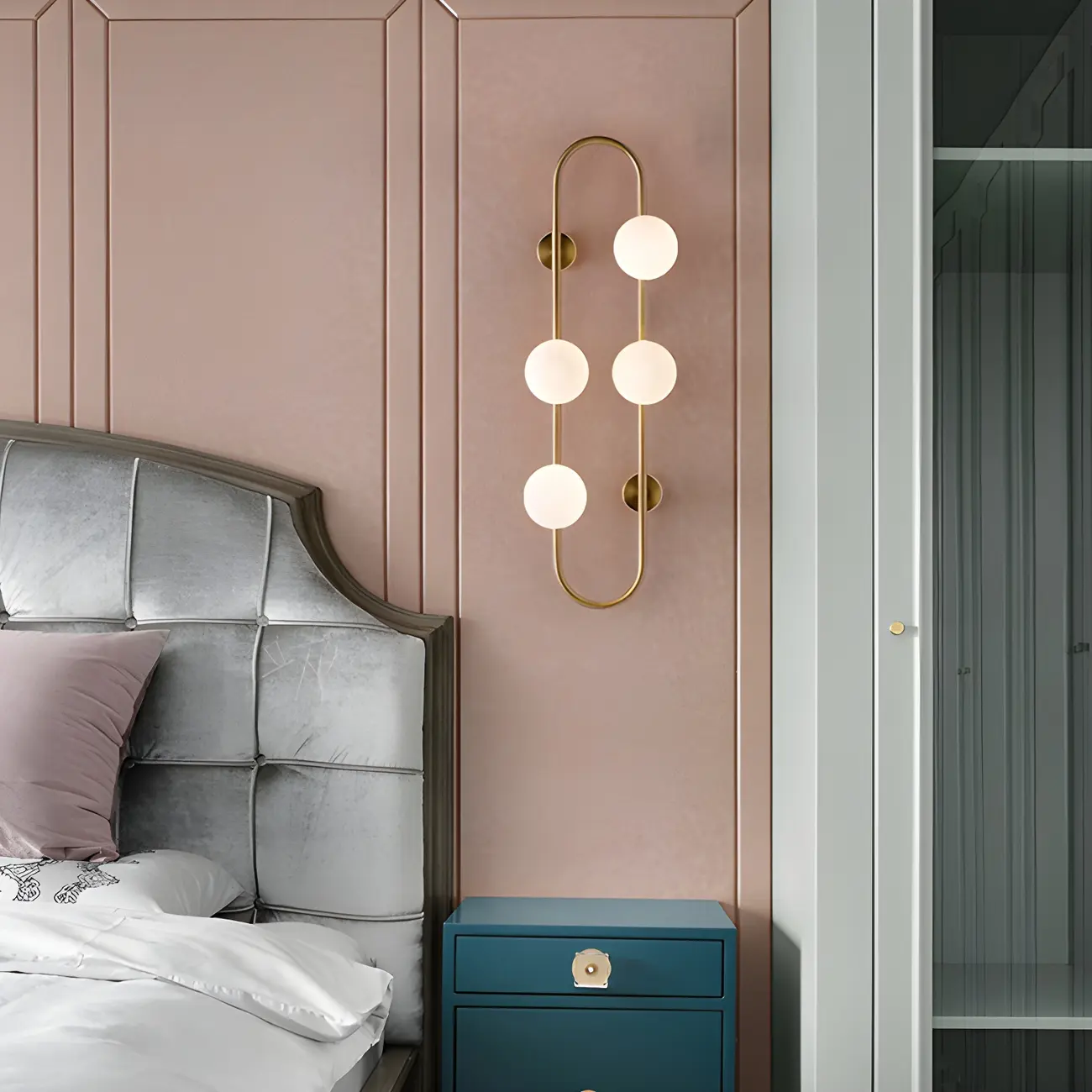 Elegant Gold 4-Light Oval Ball Wall Sconce Light Fixture