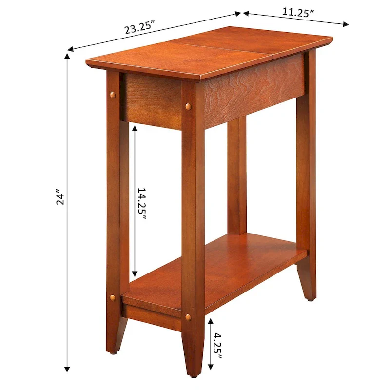 Flip Top End Table with Shelf