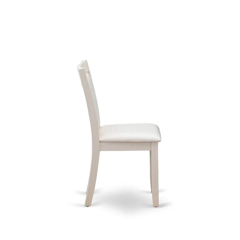 East West Furniture Dining Set- a Rectangle Dining Table and Cream Linen Fabric Parson Chairs, Linen White(Pieces Options)