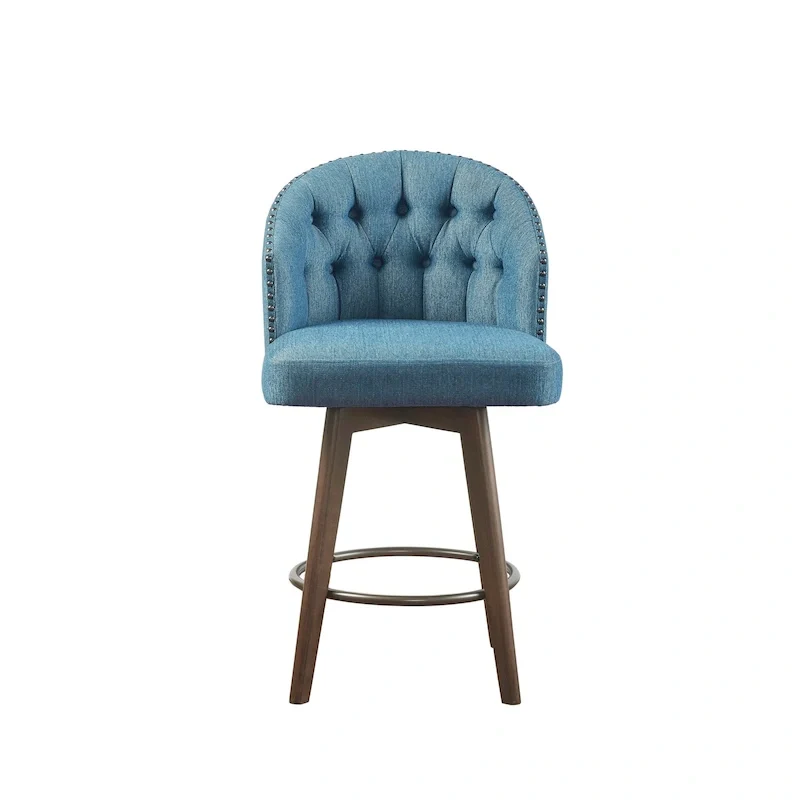 Madison Park Boyle Upholstered 360 Degree Swivel Counter Stool 26 H