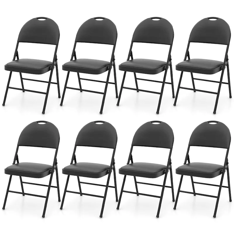 Costway 2/4/8/10/12 PCS Folding Padded Party Chairs with Metal Frame