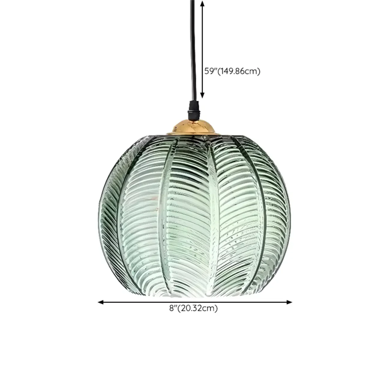 Modern Green Glass Leaf-Inspired Globe Pendant Light
