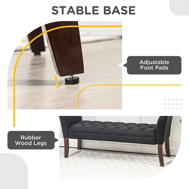 End of Bed Bench with Button Tufted Design,Upholstered Entryway Bench