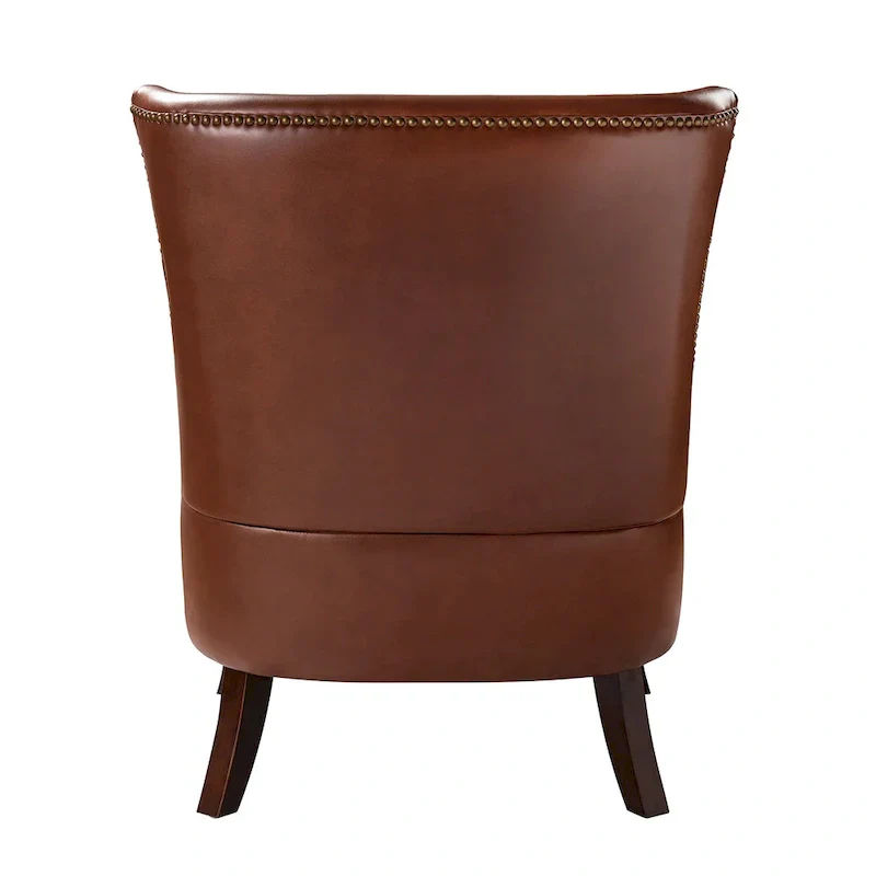 Angeles Mid-century Modern Ergonomic Vegan Leather Armchair with Wingback Set of 2 by HULALA HOME