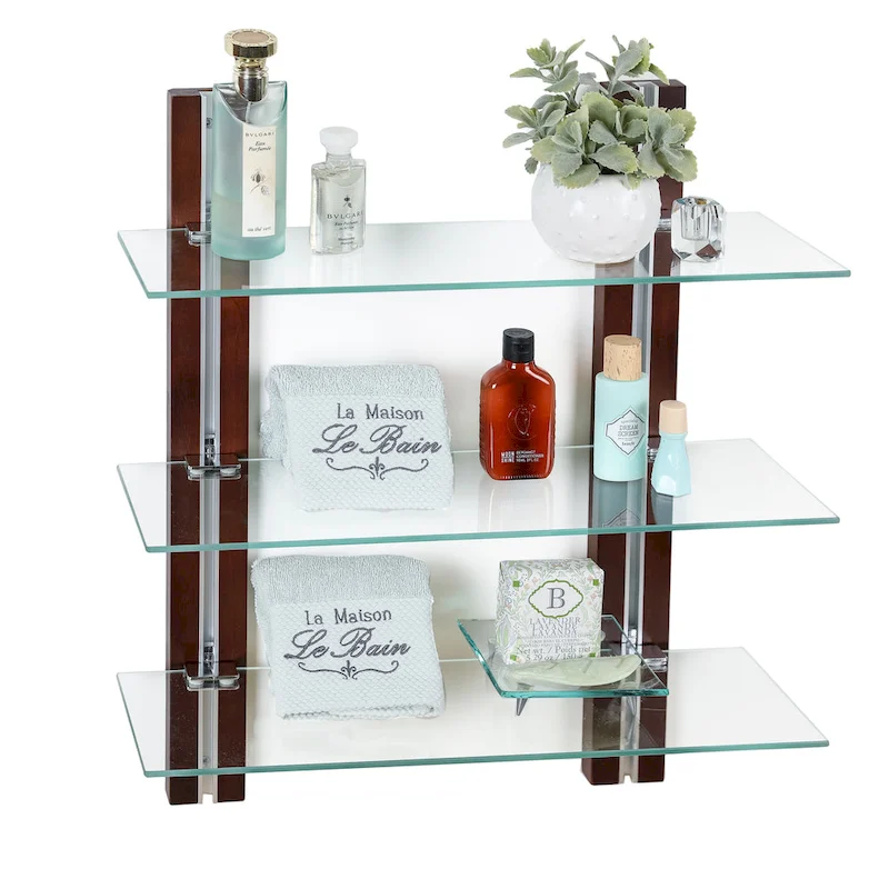 Old Bavaria Three Tier Adjustable Shelves on Wooden Bars