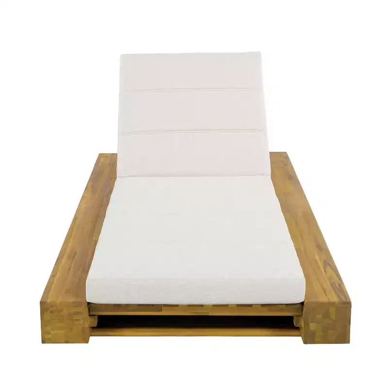 Christopher Knight Home Thomas Patio Acacia Chaise Lounges with Cushion and Adjustable Backrest
