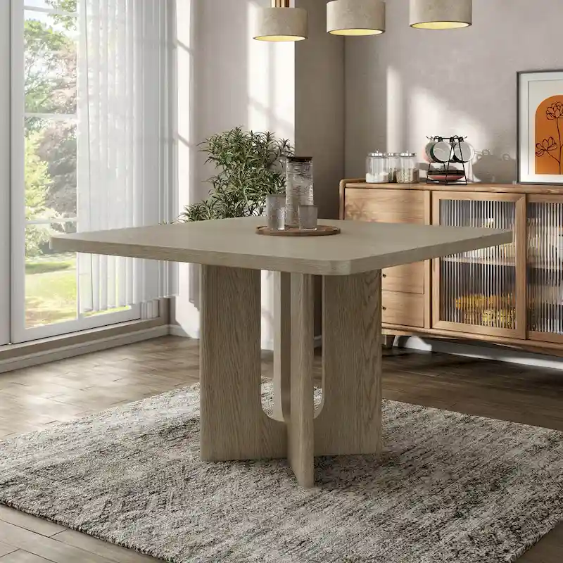 Furniture of America Piez Modern 54-inch Square Solid Wood Counter Height Dining Table