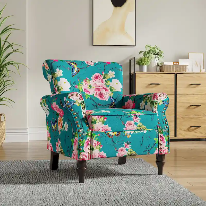 Living Room Armchair with Nailhead Trim - 29.9 W x 29.9 H x 32.9 D