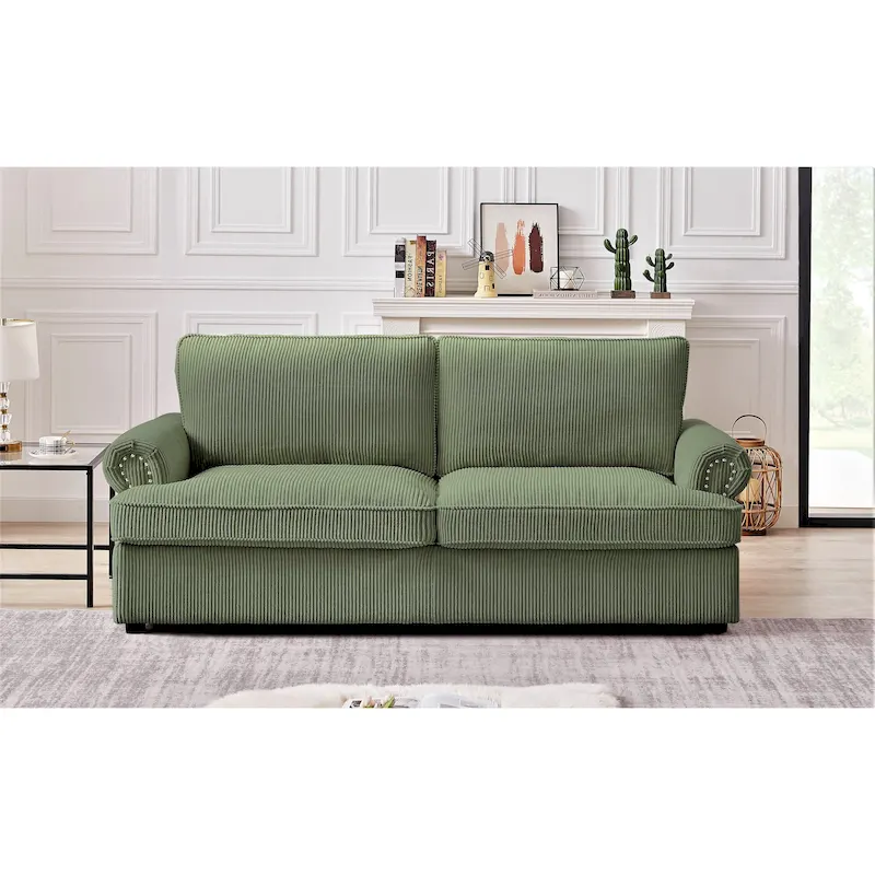 Viviana 76 inch Polyester Round Arm Sleeper Sofa