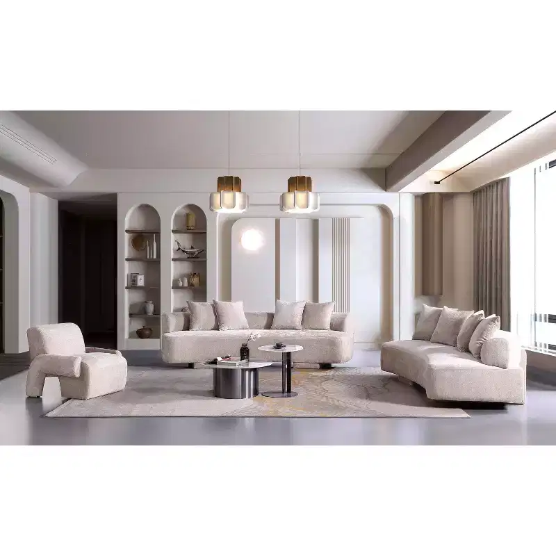 Manhattan Comfort 3pc Verandah Chenille Upholstered Sofa and Accent Chair Set