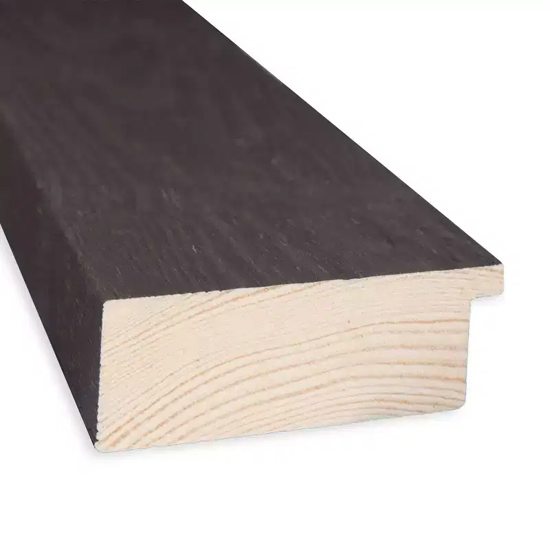 42" x 30" Beveled Bridge Black Wood Wall Mirror - Amanti Art: Modern Rectangle, No Assembly Required