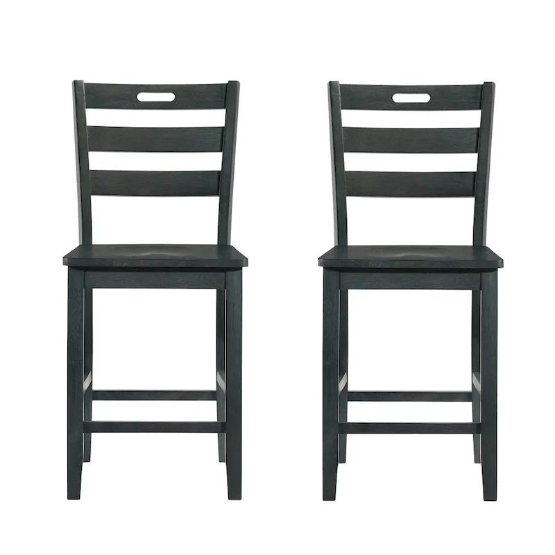 Rangel Rustic Wood Ladder Back Counter Height Chairs by Furniture of America (Set of 2)