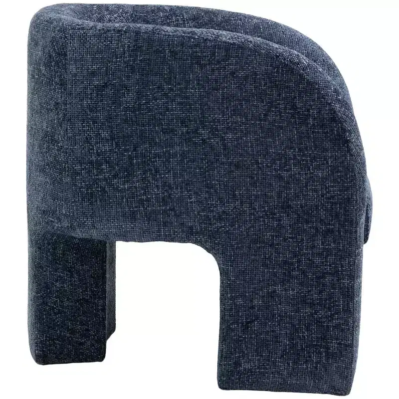 Grey / Navy Chenille Fabric Accent Chair with Arms – Seats 1