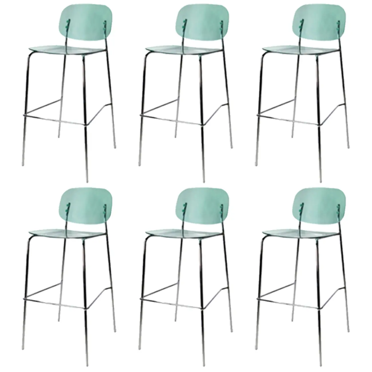 Scandinavian Square Seat Counter Height Acrylic Bar Stools