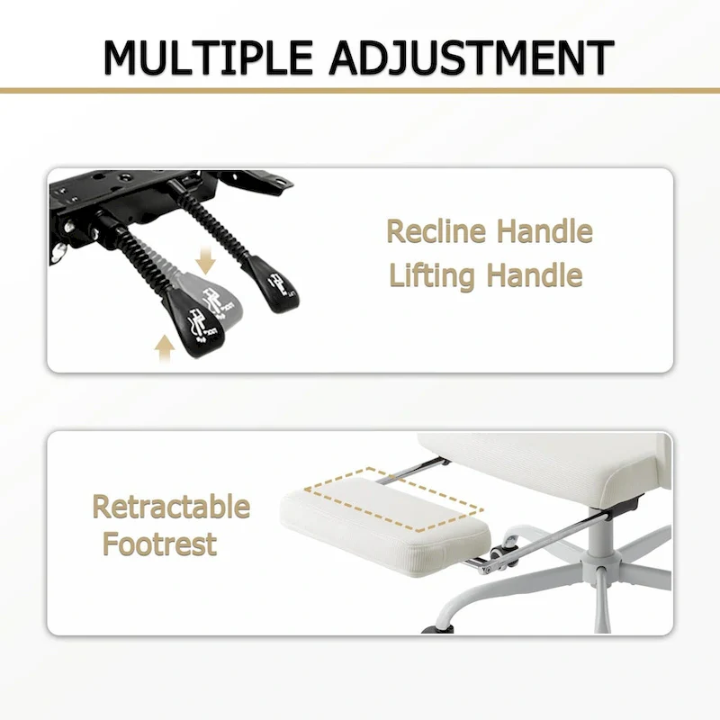 Office Chair With Foot Rest Ergonomic Swivel Mesh Task Office Chair