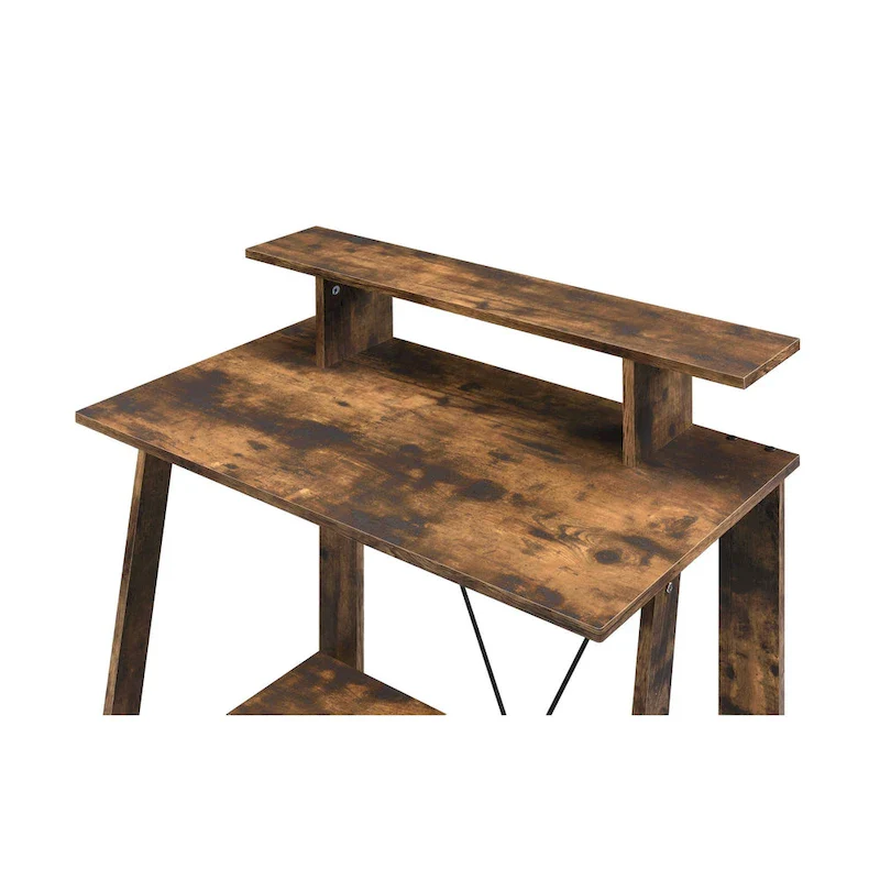 ACME Nypho Writing Desk in Weathered Oak and Black