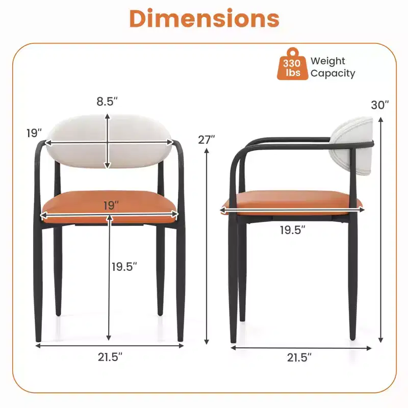 Costway Upholstered Dining Chairs Set of 2/4 with Cushioned Backrests & Seats Sturdy
