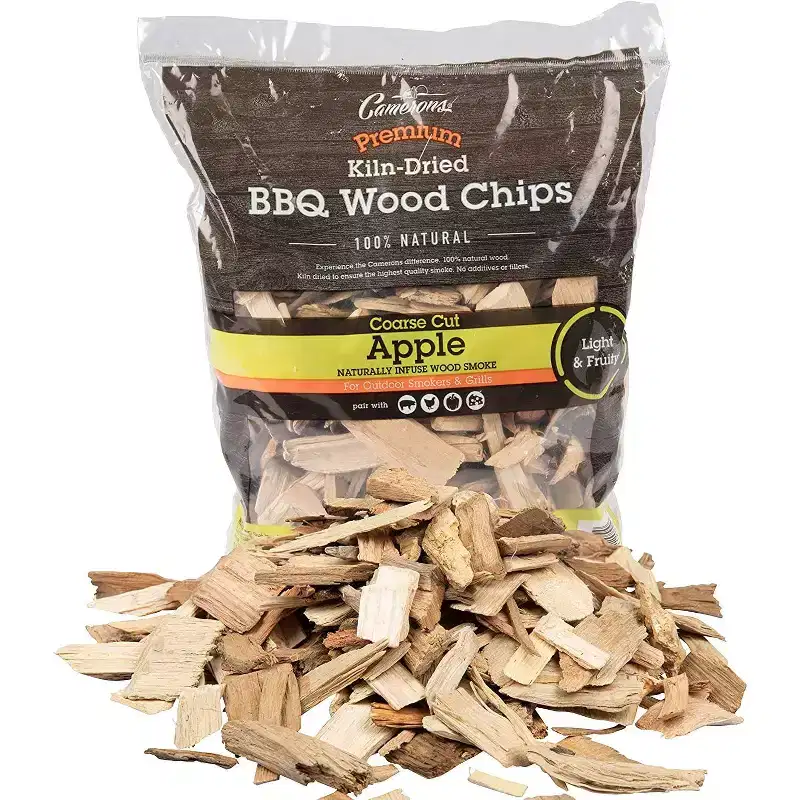 Camerons Products Smoking Chips - (Apple) ~2 Pound Bag 260 cu. in.- Kiln Dried All Natural Coarse Wood Smoker Chunks- Barbecue Chips