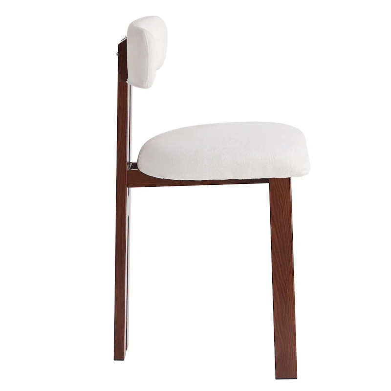 26.5 Round Upholstered Counter Stools, Set of 2 Low Back Bar Chairs with Black Metal Frame