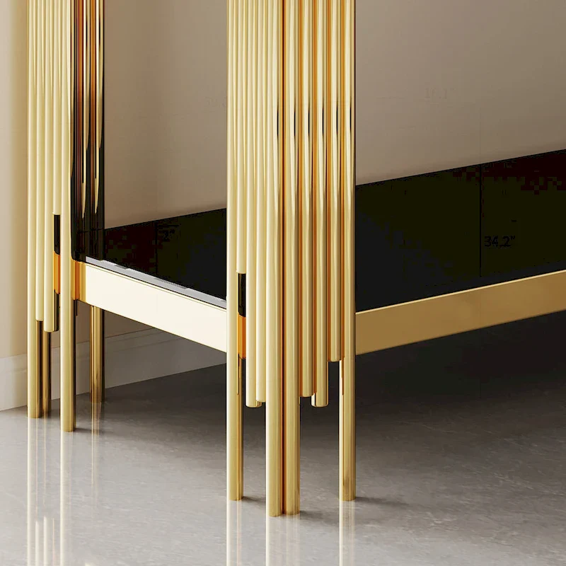 Sophisticated Double-Layer Tempered Glass Console Table