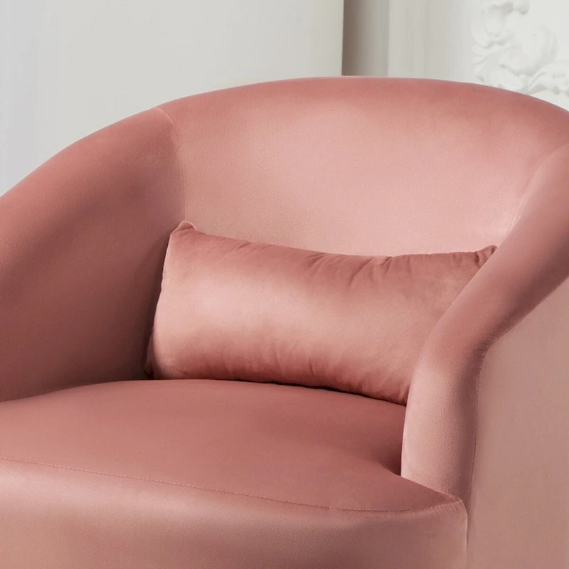 US Pride Furniture Accent Chair with Barrel-shaped Design and 360 Degree Swivel Feature