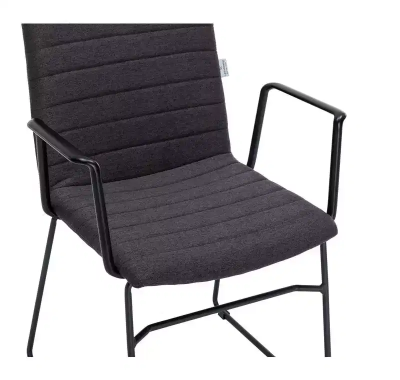 LeisureMod Ergonomic Office Chair Upholstered in Leather/Polyester with Powder-Coated Stainless Steel Frame Padded Seat and Back Zylar Collection