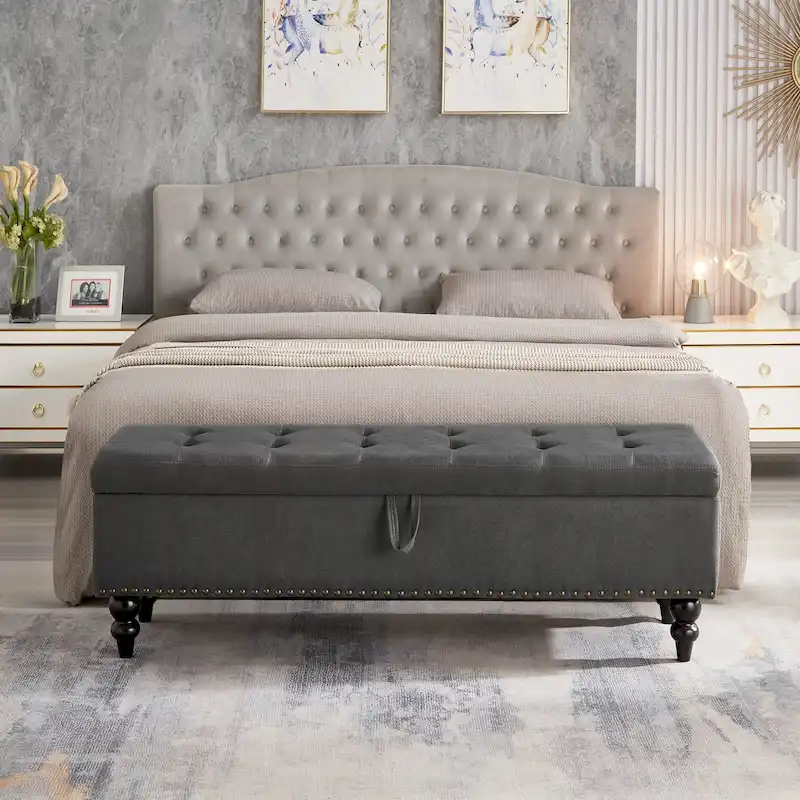 Storage Ottoman Bench, 59 Inch