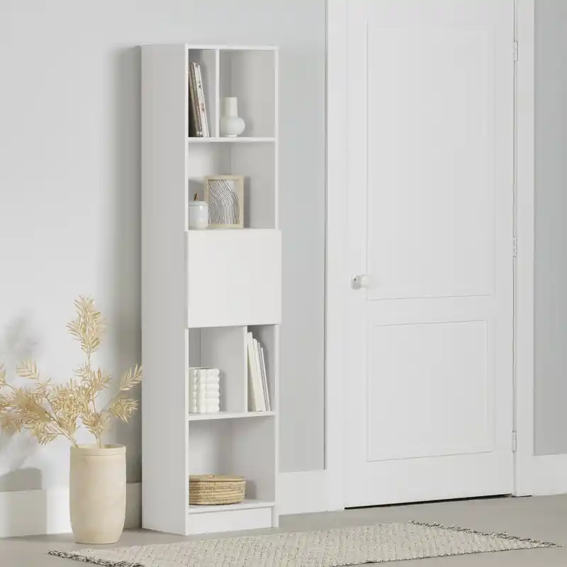 Liora 5-shelf Narrow Bookcase - Pure White
