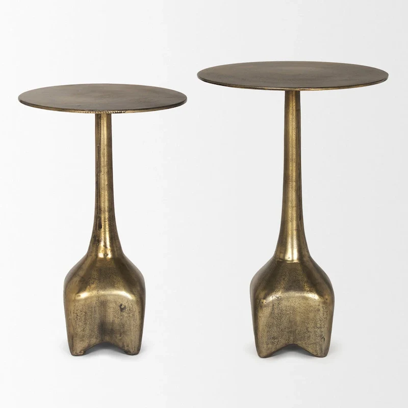 Risha Large Gold Metal Accent Table