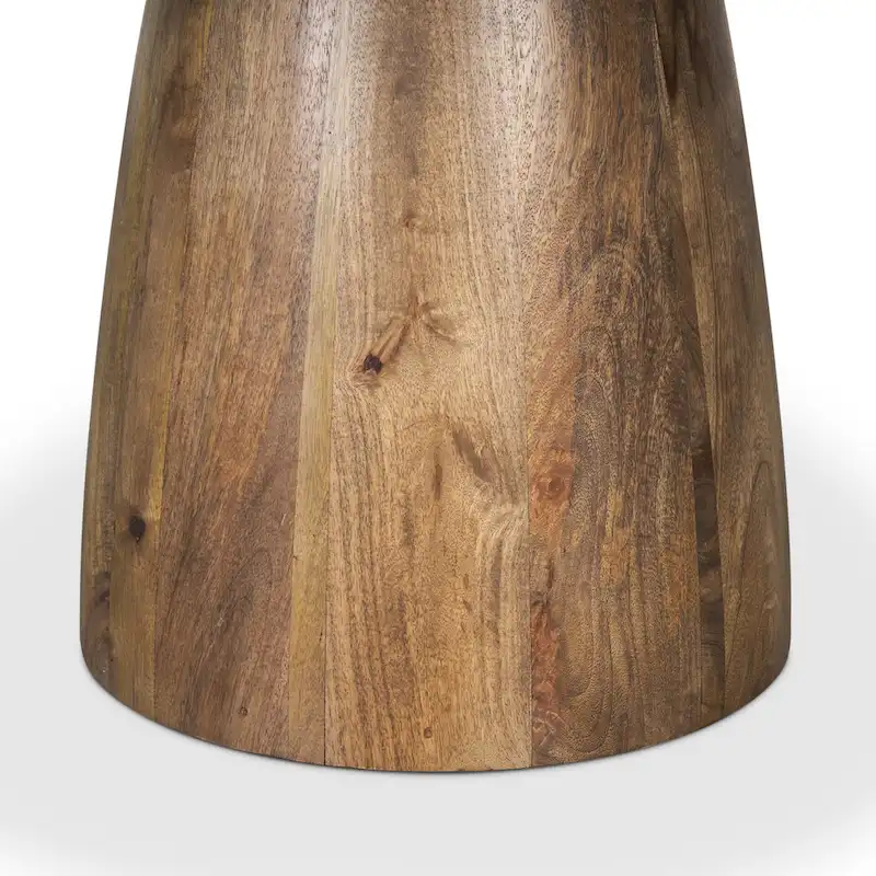 Allyson 48 Round Medium Brown w/ White Marble Pedestal Dining Table - 48.0L x 48.0W x 30.0H