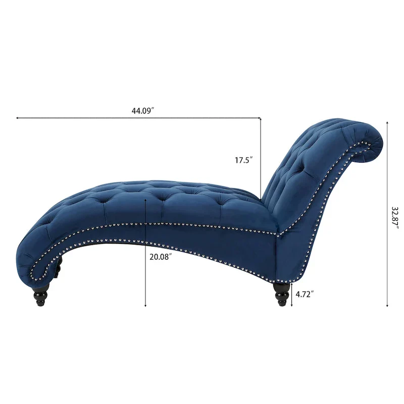 Tufted Chaise Lounge - 62.80 x 27.17 x 32.87