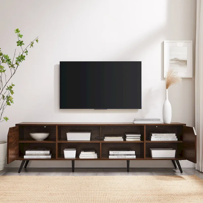 70-inch TV Stand with Storage Cabinets for Living Room