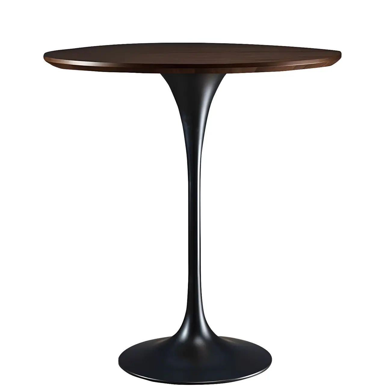 Round Glam Brown Gold Metal Tulip Base Bar Tables