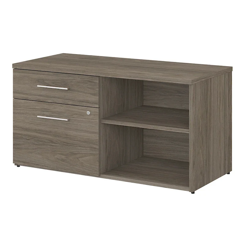 Low Storage Cabinet with File Drawer – Multiple Finishes, Locking Drawers, Home Office