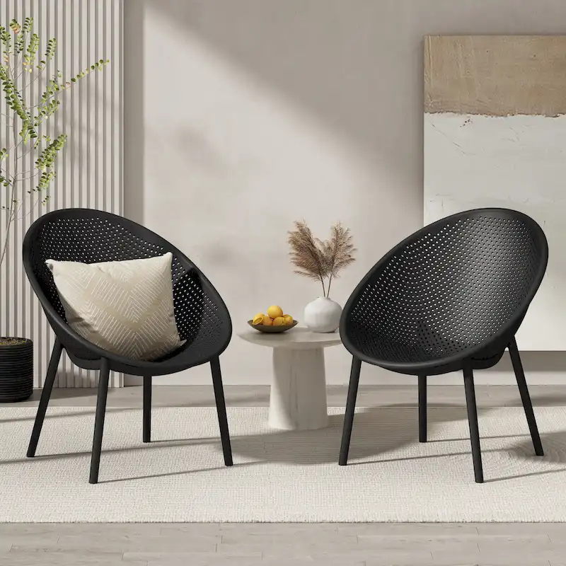 Christopher Knight Home- Gould Indoor/Outdoor Elise Polyester Accent Chair (Set of 2)