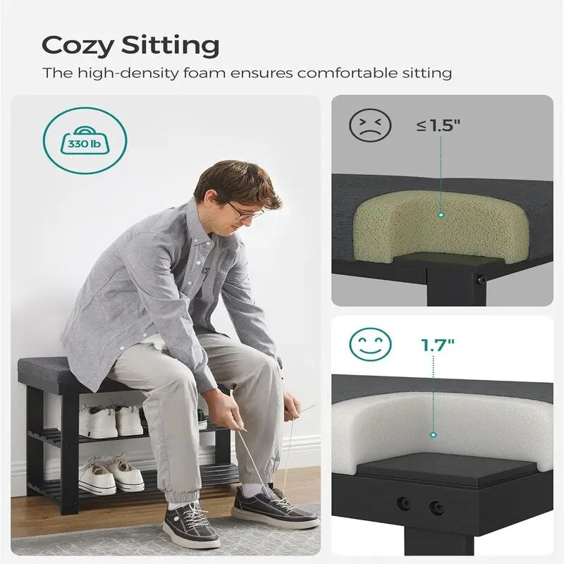 3-Tier Shoe Rack - 11.4D x 28W x 19.3H