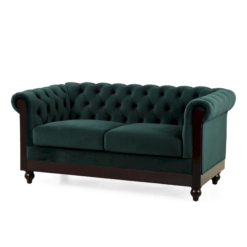 Chesterfield Velvet Loveseat Sofa