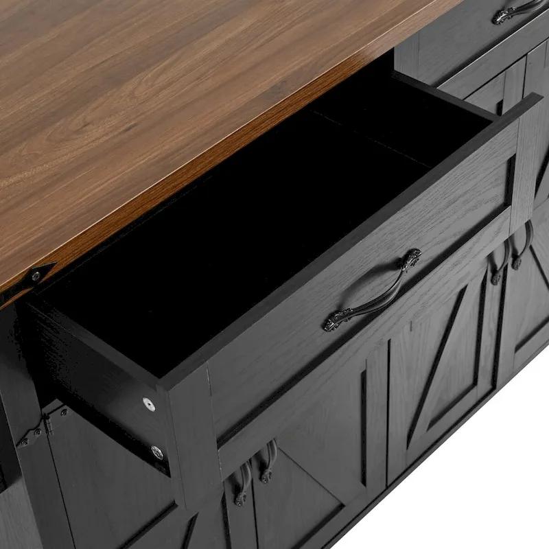 53.5 Farmhouse Kitchen Island with Power Outlet