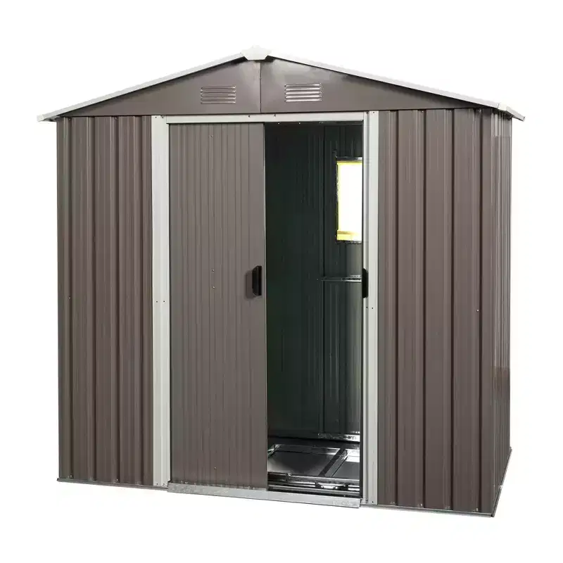 Mondawe 8ft x 4ft Outdoor Metal Storage Shed With Pad-lockable Sliding Doors and Window