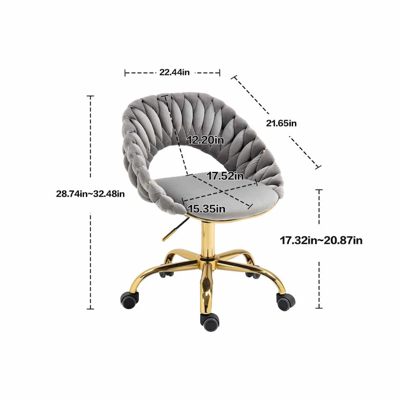 Computer Chair Office Chair Adjustable Swivel Chair Fabric Seat Home Study Chair